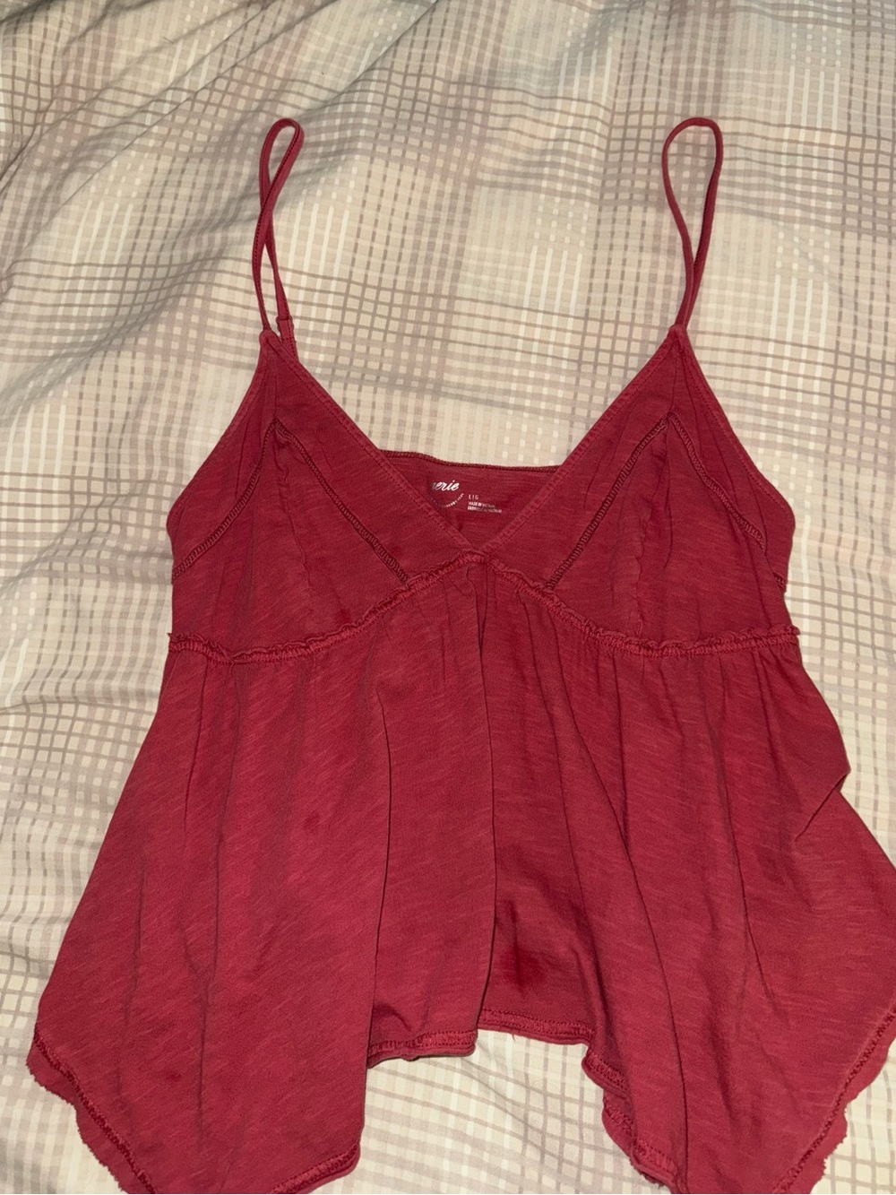 aerie Red Spaghetti Strap Swing Camisole